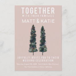 Twee Bomen minimale uitnodiging voor bruiloft