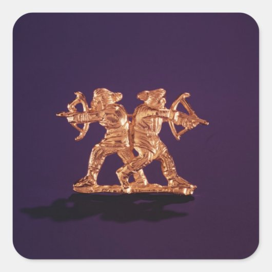 Twee boogschutters vierkante sticker (Voorkant)
