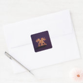 Twee boogschutters vierkante sticker (Envelop)