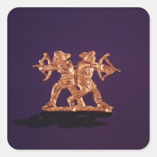 Twee boogschutters vierkante sticker