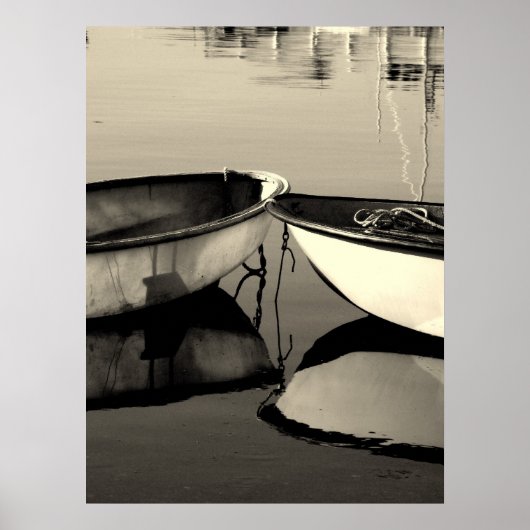 Twee boten op de kust van New England Poster (Voorkant)