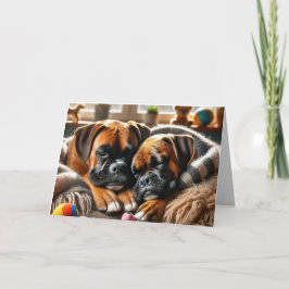 Twee Boxers, Eén Hart: Een Poot-positief Perfect D Feestdagen Kaart
