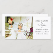 Twee Brides sparen de Datum Save The Date (Voorkant / Achterkant)