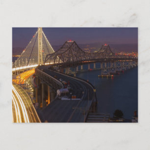 Twee bruggen San Francisco-Oakland Bay Bridge Briefkaart