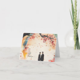 Twee bruidegoms Digitale Kunstprint Bedankkaart