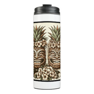 Twee bruidegoms Gay Ananas Tiki hoofd Retro Trouwe Thermosbeker