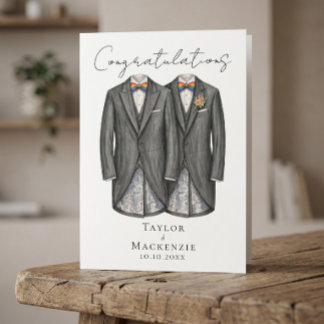 Twee bruidegoms gefeliciteerd met jullie trouwdag kaart
