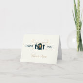 Twee bruidegoms mannelijk creme blauw LGBTQ trouwe Bedankkaart (Voorkant)