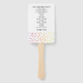 Twee bruidegoms regenboogkleuren gay trouwprogramm handwaaier (Achterkant)