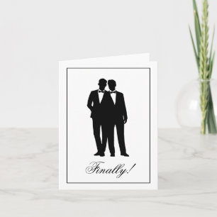 Twee bruidegoms silhouet felicitaties kaart