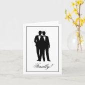 Twee bruidegoms Silhouet felicitatiewenskaarten Kaart (Gele Bloem)