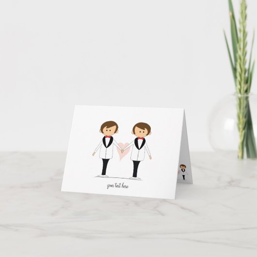 Twee Bruidegoms Trouwkaarten Bedankkaart (Voorkant)