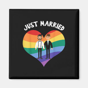 Twee bruidegoms zijn net getrouwd met een homo-huw magneet