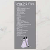 Twee bruiden bruiloft (Lila en grijs) Service Orde Programma (Voorkant)