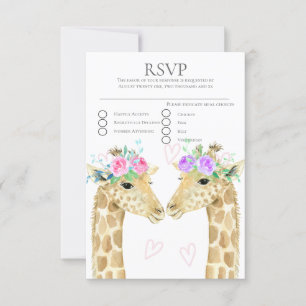 Twee Bruiden Giraffe Gay Lesbisch Bruiloft RSVP