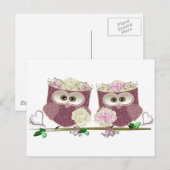 Twee bruiden Huwelijk Uilen Kunst Gifts Briefkaart (Voorkant / Achterkant)