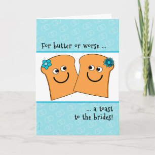 Twee bruiden lesbisch huwelijkscongrats grappige t kaart