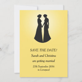 Twee bruiden slaan de datum op save the date