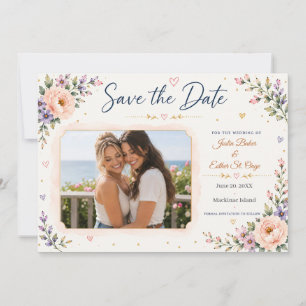 Twee bruiden zijn beter dan één foto Save the Date