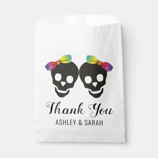 Twee bruidjes en confetti Dank je lesbische bruilo Bedankzakje (Voorkant)
