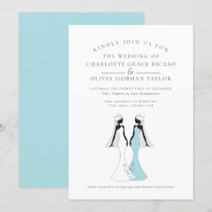 Twee bruidjes in de jaren '40, stijl bridal gowns  kaart