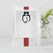 Twee bruidjes in het bruidsgordijn kaart (Staand voorkant)