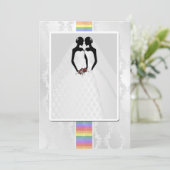 Twee bruidjes in het bruidsgordijn kaart (Staand voorkant)