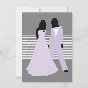 Twee bruidjes (Lila en grijs) Kaart