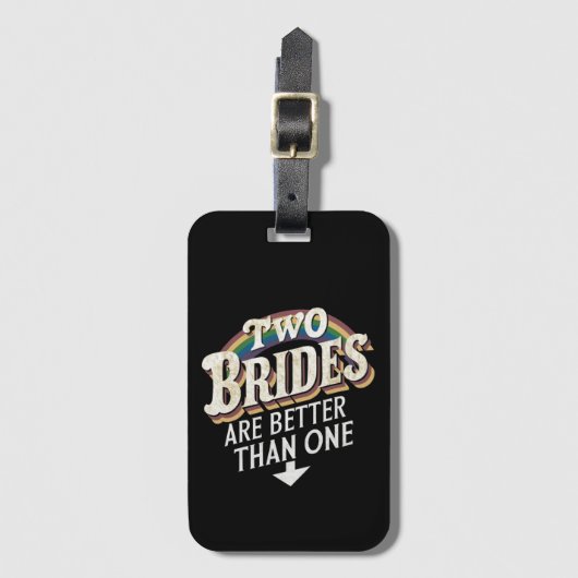 Twee bruidjes zijn beter dan één lesbische bruilof bagagelabel (Voorkant (verticaal))