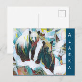 Twee bruine Beren in de Winternatuur Art Alaska Briefkaart (Voorkant / Achterkant)