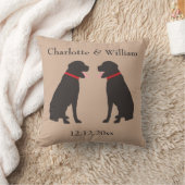 Twee bruine chocolade labradors gepersonaliseerde kussen (Deken)
