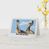 Twee bruine pelikanen houden van en Romance Wenska Kaart (Gele Bloem)