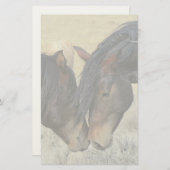 Twee bruine wilde paarden briefpapier (Voorkant / Achterkant)