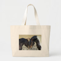 Twee bruine wilde paarden