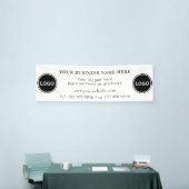 Twee Business Logo Contactgegevens bewerkbaar Spandoek (Beurs)