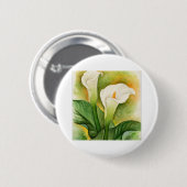 Twee Cala Lilies Waterverf Art - Multi Ronde Button 5,7 Cm (Voorkant /achterkant)