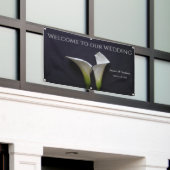 Twee calla leugens op zwarte bruiloft spandoek (Buitenkant Gebouw)