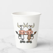 Twee Cartoon Koeien Papieren Bekers (Voorkant)