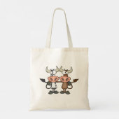 Twee Cartoon Koeien Tote Bag (Achterkant)