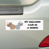 Twee Cartoon neushoorns Bumpersticker (Op auto)