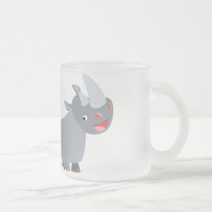 Twee Cartoon neushoorns Frosted Glass Mok