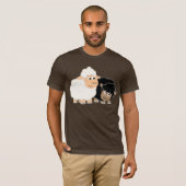 Twee Cartoon schaap T-shirt (Voorkant volledig)
