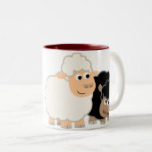 Twee Cartoon schapen Mok (Voorkant rechts)