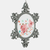 Twee Cartoon varkens in het Ornament van de Pewter (Links)