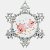 Twee Cartoon varkens in het Ornament van de Pewter (Voorkant)