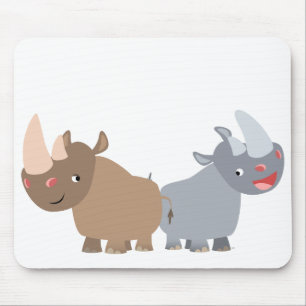 Twee Cartoons Rhinos Mousepad Muismat