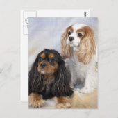 Twee Cavalier King Charles Spaniels Briefkaart (Voorkant / Achterkant)