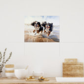 Twee Cavalier King Charles Spaniels Poster (Keuken)