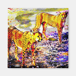 Twee Cheetahs Magneet