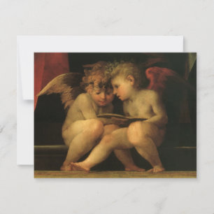Twee cherubijnen lezend door Rosso Fiorentino, eng